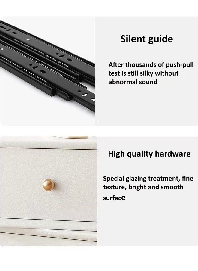 فاشون هوم تصميم حديث 360 درجة طاولة سرير خشبية قابلة للتدوير مع 2 أدراج طاولة جانبية قوية من الخشب الصلب لغرفة نوم غرفة المعيشة 50x40x48 سم - Image 4