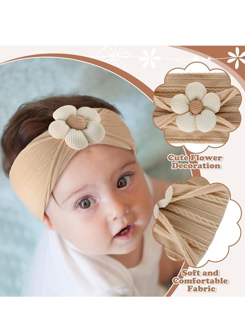FengSVMA 5 Pcs Baby Flower Headbands – Nylon Headbands for Baby Girls,Handmade Soft Hair Accessories for Newborns, Infants, & Toddlers - Image 4