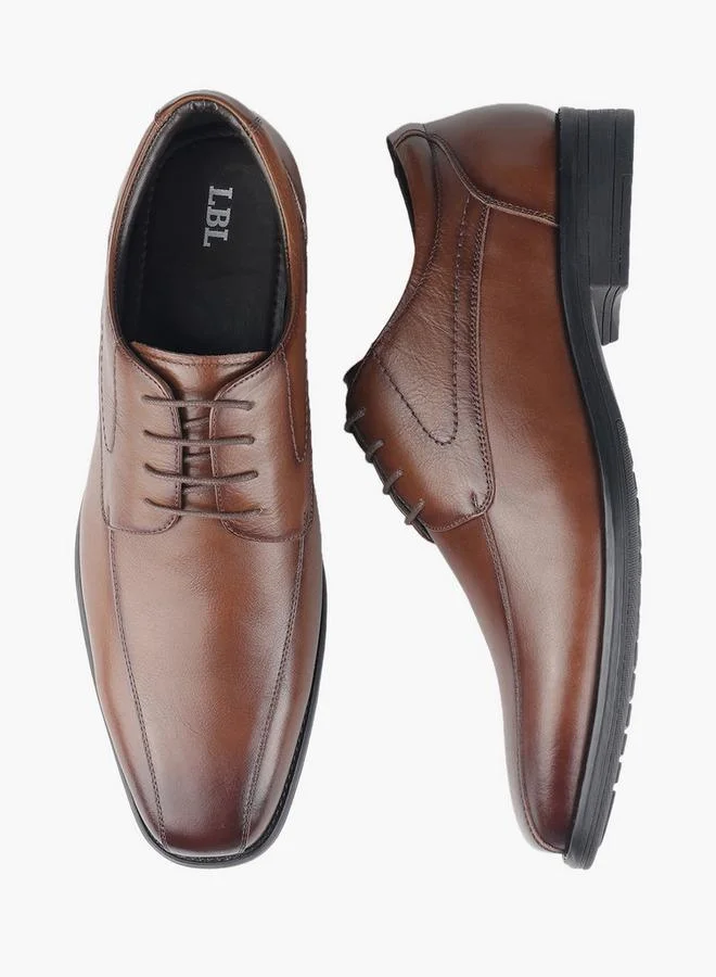 Men Lace-Up Leather Derby Shoes