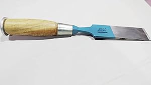 GENERIC Steel Blade Chisel With strong Wooden Handle Striking Head for Heavy Duty Carpentry Works Chisel size 4 x 30 cm 2mm blade - Image 1