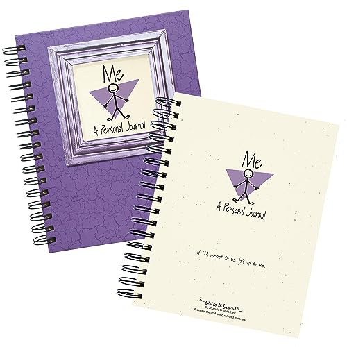 Write it Down series by Journals Unlimited, Guided Journal, Me, A Personal Journal, Full-size 7.5"x 9", Purple Hard Cover, Made in USA - Image 3