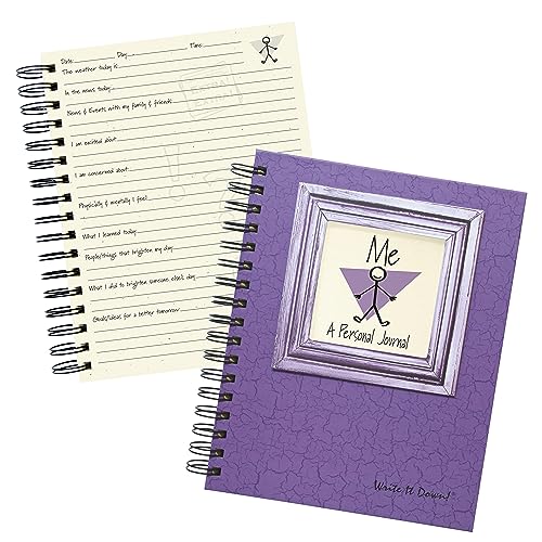 Write it Down series by Journals Unlimited, Guided Journal, Me, A Personal Journal, Full-size 7.5"x 9", Purple Hard Cover, Made in USA - Image 1