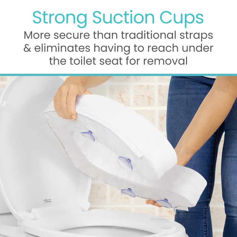 VIVE Vive Toilet Seat Cushion (Soft Cushioned Foam) - Easy Clean Soft Padded Bathroom Attachment - Elongated, Standard Seats - Comfort and Support Donut for Handicap, Adults (2" Cushioned Foam, White)  - Image 4