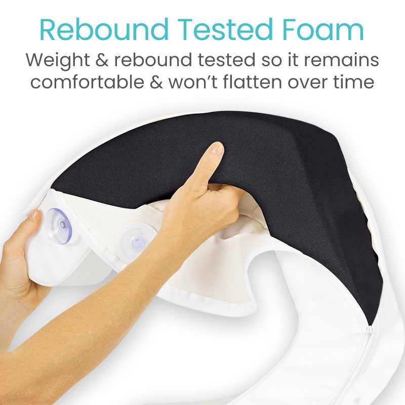 VIVE Vive Toilet Seat Cushion (Soft Cushioned Foam) - Easy Clean Soft Padded Bathroom Attachment - Elongated, Standard Seats - Comfort and Support Donut for Handicap, Adults (2" Cushioned Foam, White)  - Image 2