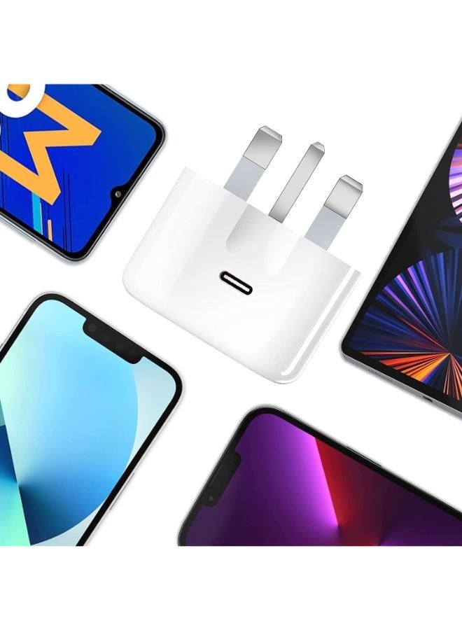 ريكرسي رأس شاحن Recrsi 35W USB C - شاحن USB-C PD من Mains UK - قابس شحن سريع من النوع C - قابس USBC شحن سريع - متوافق مع iPhone 15 15 Pro 14 13 12 SE 3 iPad Air 5 iPad Mini 6. - Image 5