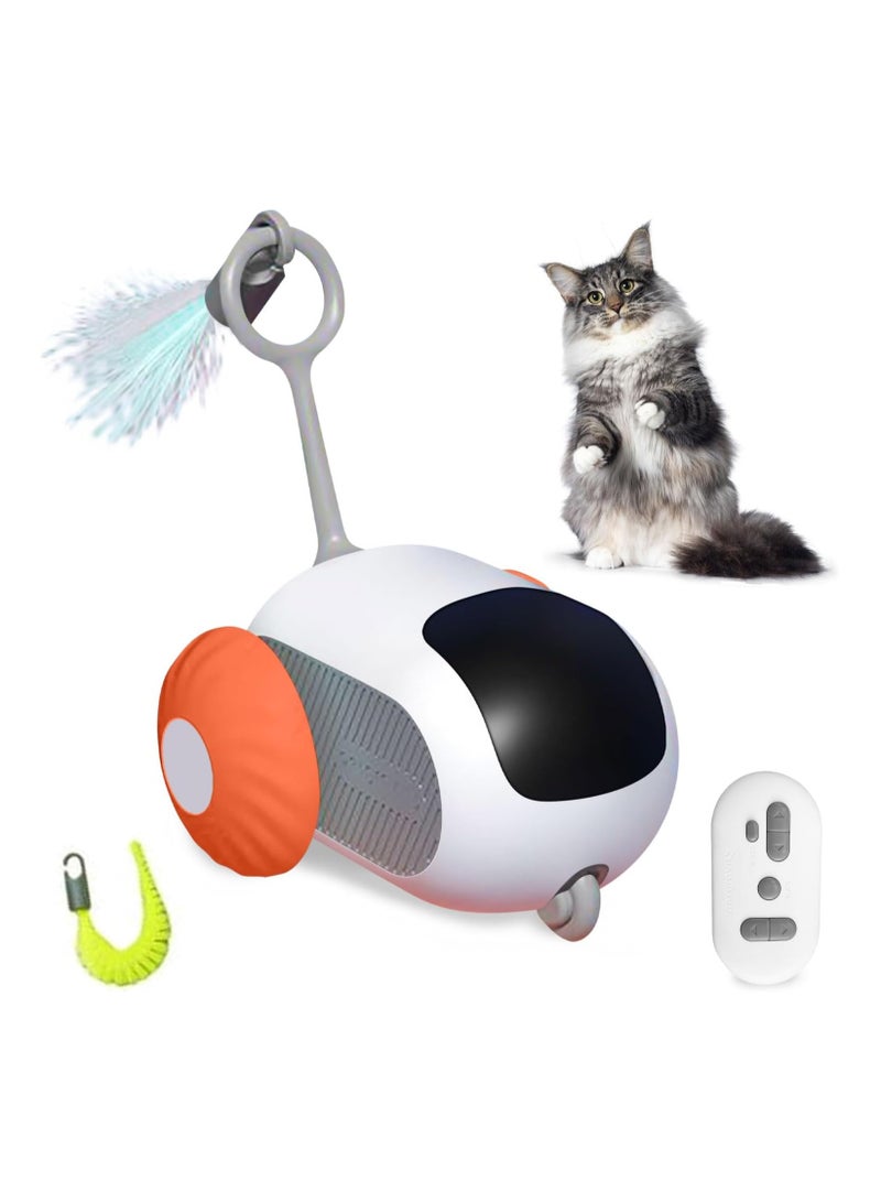 كنز لعبة قطط ذكية بجهاز تحكم – لعبة تفاعلية متحركة قابلة لإعادة الشحن (برتقالي) - Image 1
