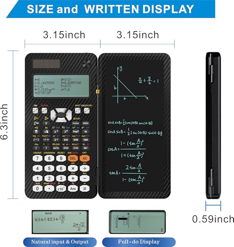 iPepul Scientific Calculators, Type-C Rechargeable Desktop Math Solar Calculator with 552 Functions & Notepad, School Supplies for Middle High School & College Students, 991EX (Black) - Image 4