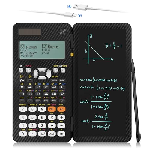iPepul Scientific Calculators, Type-C Rechargeable Desktop Math Solar Calculator with 552 Functions & Notepad, School Supplies for Middle High School & College Students, 991EX (Black) - Image 1