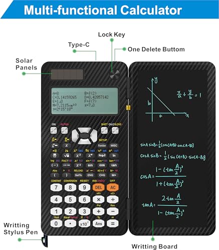 iPepul Scientific Calculators, Type-C Rechargeable Desktop Math Solar Calculator with 552 Functions & Notepad, School Supplies for Middle High School & College Students, 991EX (Black) - Image 5