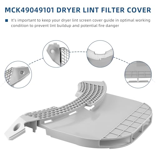 Fetechmate ADQ56656401 Dryer Lint Filter Stainless Steel Mesh and MCK49049101 Lint Screen Housing fit for Ken-more Elite L-G Dryer Lint Filter Replace ADQ566564 DLE3600W DLE3400W DLE3500W DLE3170W by Fetechmate - Image 4