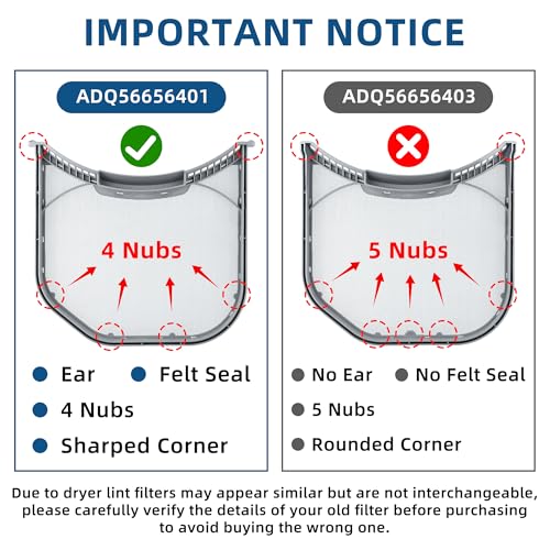 Fetechmate ADQ56656401 Dryer Lint Filter Stainless Steel Mesh and MCK49049101 Lint Screen Housing fit for Ken-more Elite L-G Dryer Lint Filter Replace ADQ566564 DLE3600W DLE3400W DLE3500W DLE3170W by Fetechmate - Image 5
