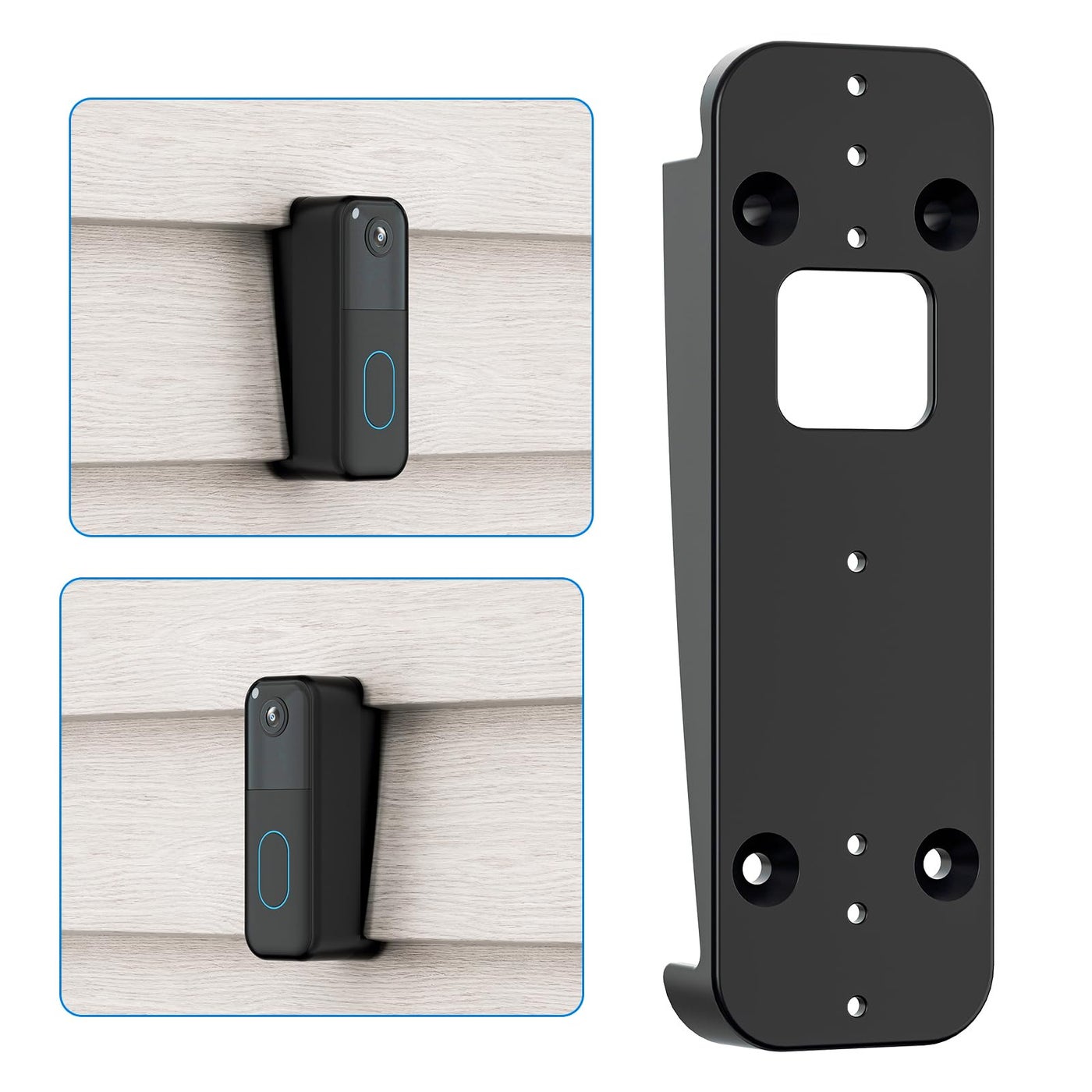 Blink Doorbell Vinyl Siding Mount,Compatible with All-New Blink Video Doorbell Camera (2nd Gen),Adjustable Doorbell Corner Wedge Kits (Only Apply for 4" Standard Vinyl Siding),Black
