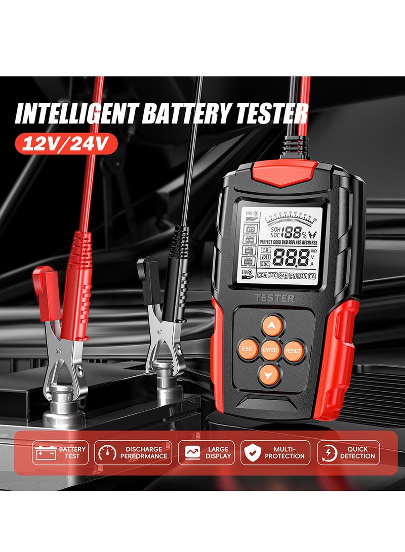 Joyelink Car Battery Tester - 12V 24V Automotive Battery Load Tester CCA Digital Auto Battery Analyzer Accurate Battery Diagnostic Tool for Car Truck Motorcycle ATV SUV - Image 2