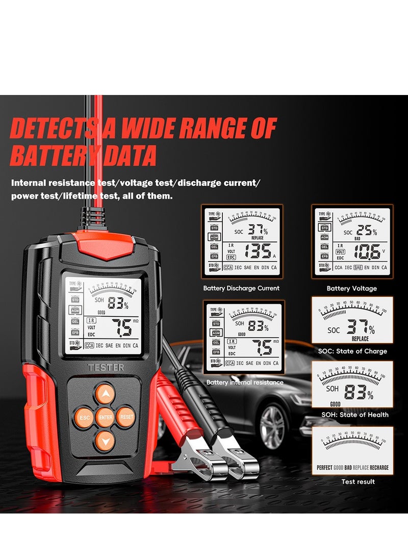 Joyelink Car Battery Tester - 12V 24V Automotive Battery Load Tester CCA Digital Auto Battery Analyzer Accurate Battery Diagnostic Tool for Car Truck Motorcycle ATV SUV - Image 4