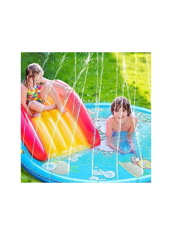 IAF Play Mat, Water Splash Pad Pool,Summer Outdoor Party Sprinkler Toy Outdoor Games Garden Spray Toys for Kids Toddlers, Dolphin;(200cm) - Image 2