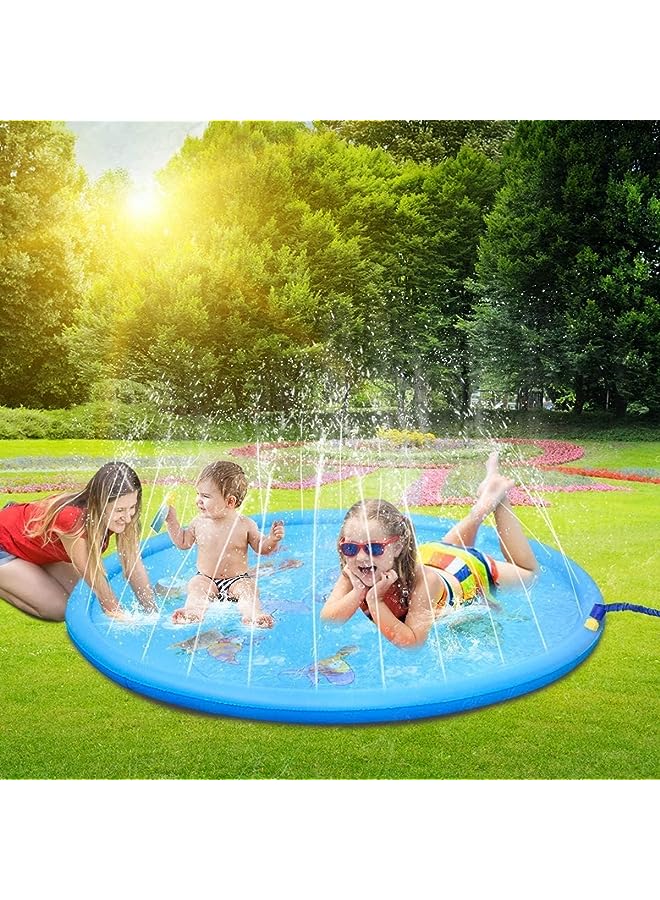 IAF Play Mat, Water Splash Pad Pool,Summer Outdoor Party Sprinkler Toy Outdoor Games Garden Spray Toys for Kids Toddlers, Dolphin;(200cm) - Image 1