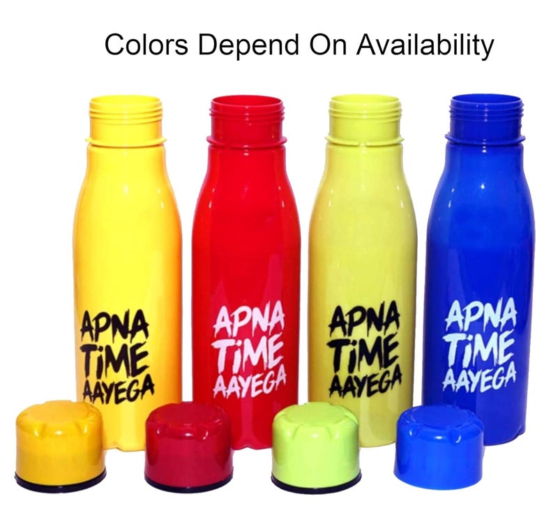ShubhKraft ShubhKraft Birthday Return Gift for Kids in Bulk Apna Time Aayega Water Bottle for Kids Girls Boys Pack of 6 Multicolor  - Image 4