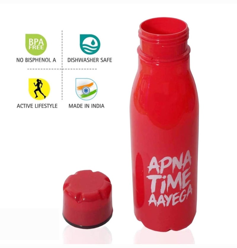 ShubhKraft ShubhKraft Birthday Return Gift for Kids in Bulk Apna Time Aayega Water Bottle for Kids Girls Boys Pack of 6 Multicolor  - Image 3