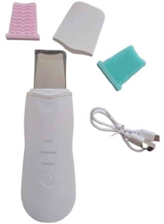 My souq Ultrasonic Skin Scrubber & Face Spatula - Pore Cleaner & Blackhead Remover with Silicone Covers - My Souq Store. - Image 1