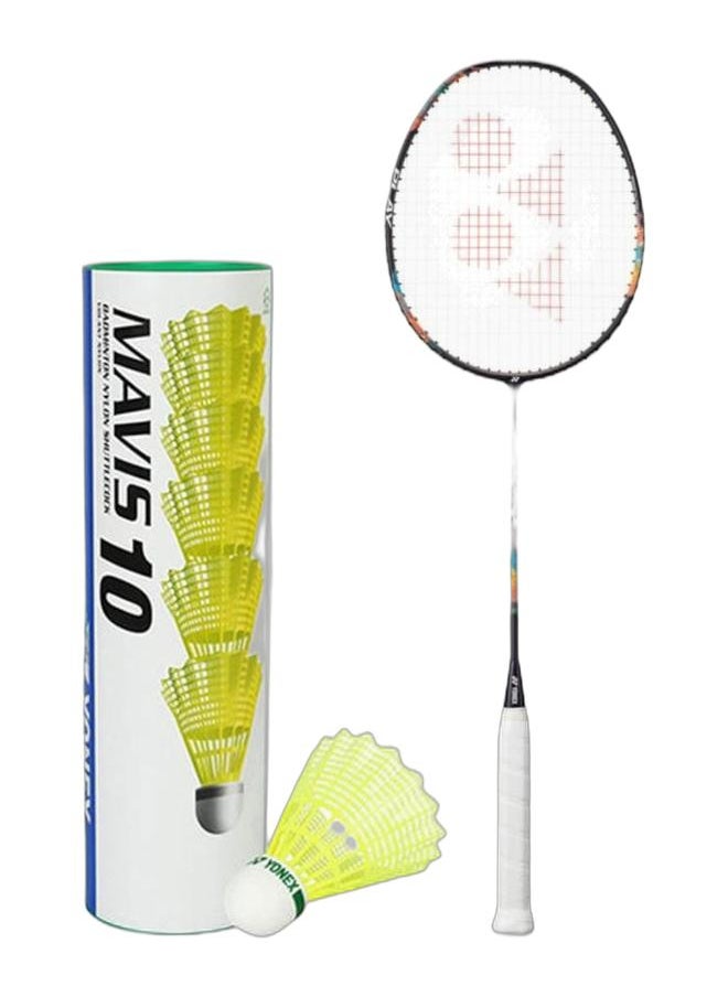 Yonex Nanoflare 700Play Mintpurple 4U5 + Mavis 10 Green Cap Slow Badminton Shuttlecock 6 Pack, Yellow Pack  - Image 1