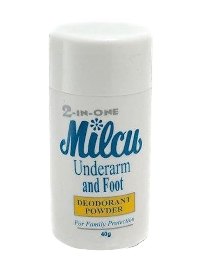 Milcu 2 In 1 Underarm & Foot Deodorant Powder 40 G - Image 1
