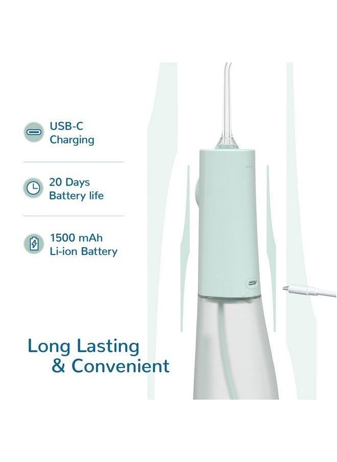 CARESMITH - Aresmith Neo Water Flosser ; 24 Pressure Setting With 5 Modes & 6 Intensities ;300 Ml Large Detachable Water Tank ; Water Flossers For Teeth Cordless; Ipx7 Waterproof ; Water Floss Pick (Green) - Image 1