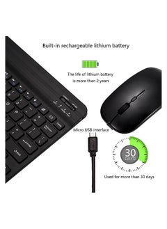 DUSALA Ultra-Slim Bluetooth Keyboard and Mouse Combo Rechargeable Portable Wireless Keyboard Mouse Set for Apple iPad iPhone iOS 13 and Above Samsung Tablet Phone Smartphone Android Windows(Black)  - Image 5