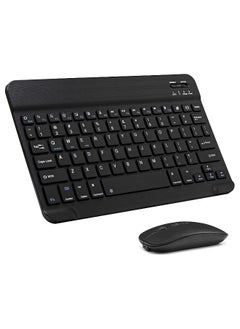 DUSALA Ultra-Slim Bluetooth Keyboard and Mouse Combo Rechargeable Portable Wireless Keyboard Mouse Set for Apple iPad iPhone iOS 13 and Above Samsung Tablet Phone Smartphone Android Windows(Black)  - Image 1
