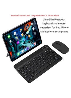DUSALA Ultra-Slim Bluetooth Keyboard and Mouse Combo Rechargeable Portable Wireless Keyboard Mouse Set for Apple iPad iPhone iOS 13 and Above Samsung Tablet Phone Smartphone Android Windows(Black)  - Image 2