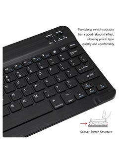 DUSALA Ultra-Slim Bluetooth Keyboard and Mouse Combo Rechargeable Portable Wireless Keyboard Mouse Set for Apple iPad iPhone iOS 13 and Above Samsung Tablet Phone Smartphone Android Windows(Black)  - Image 4