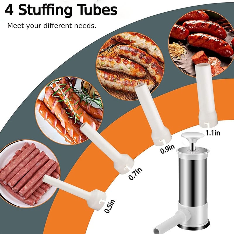 Household large enema, household sausage machine, sausage enema tool, enema clothing artifact, sausage machine with 4 enema heads + 2 pairs of gloves + 2 rolls of cotton thread + 2 brushes - Image 3