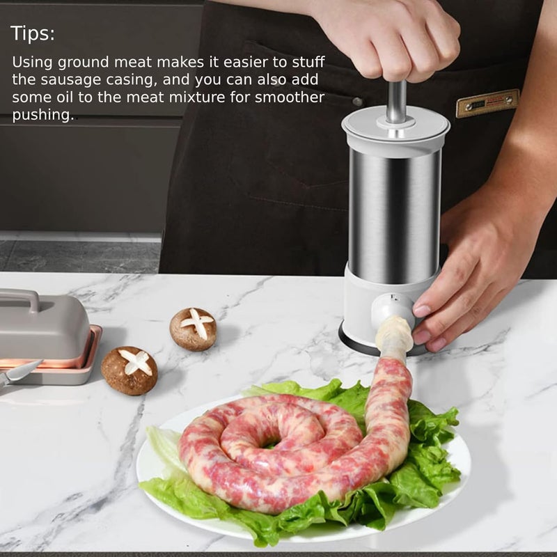 Household large enema, household sausage machine, sausage enema tool, enema clothing artifact, sausage machine with 4 enema heads + 2 pairs of gloves + 2 rolls of cotton thread + 2 brushes - Image 4