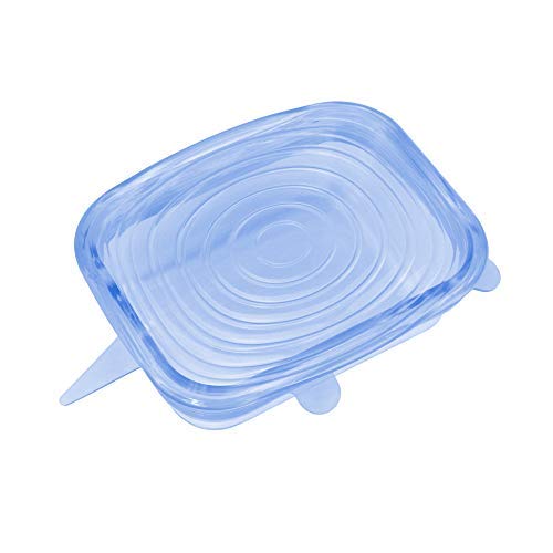 Femora Silicone Reusable Microwave Freezer Safe Stretch Lids Flexible Covers for Rectangle Round Square Containers Bowls Dishes Plates Cans Jars Glassware Mugs - Set of 6 (Free Size) - Image 4