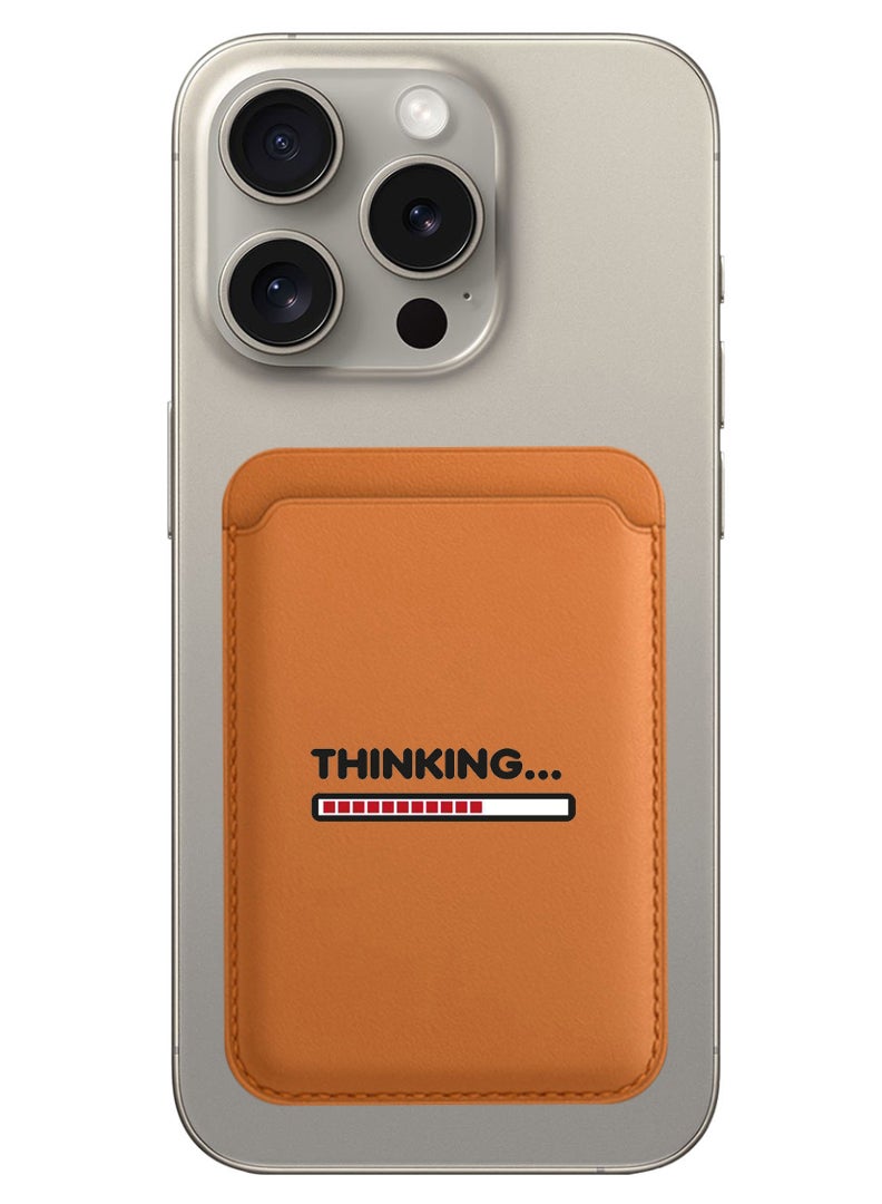 Theodor Magnetic Wallet, Compatible with MagSafe Wallet, for iPhone Wallet, for iPhone 16/15/14/13/12 Series, Not for iPhone 13/12 mini, 3 Card Holder, Vegan Leather, Brown - Thinking - Image 1