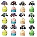 Pretyps 24 PCS Monster Truck Cupcake Toppers Truck Car Theme Birthday Party Decorations Racing Car Theme Birthday Decoration for Boys Girls Baby Shower Kids Cake Decorations Party Supplies - Image 3