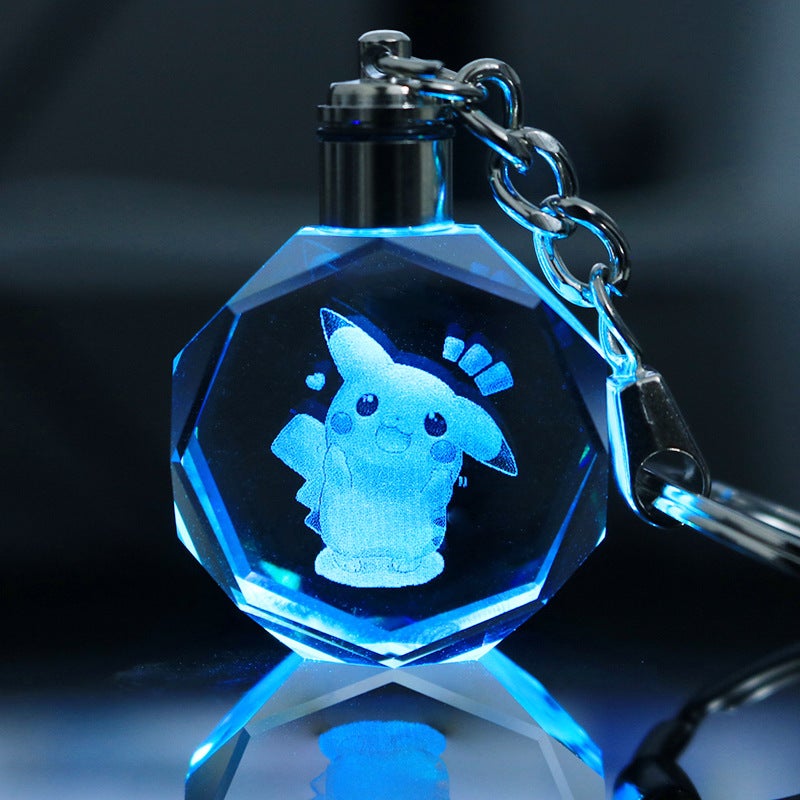 Pendant Keychain Peripheral Luminous Crystal Gift Can Be Engraved - Image 1