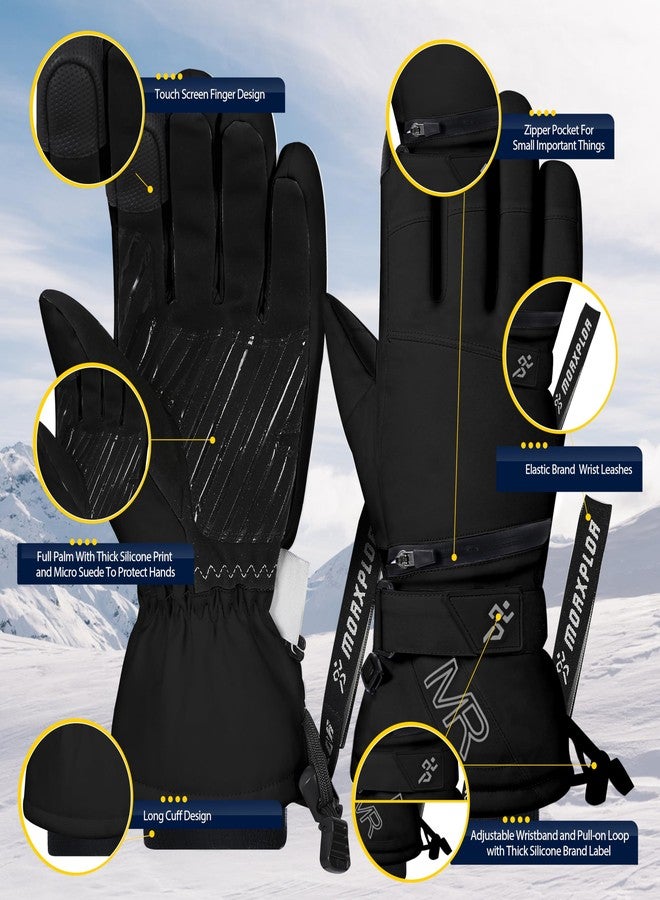 MORXPLOR Ski Snow Gloves for Men Women,3M Thinsulate Insulated Warm Winter Snowboard Gloves,Waterproof Windproof Winter Touchscreen Snowmobile Gloves for Cold Weather - Image 2