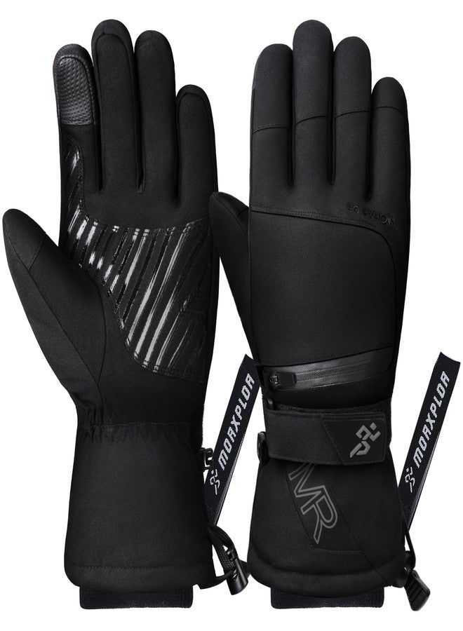 MORXPLOR Ski Snow Gloves for Men Women,3M Thinsulate Insulated Warm Winter Snowboard Gloves,Waterproof Windproof Winter Touchscreen Snowmobile Gloves for Cold Weather - Image 1