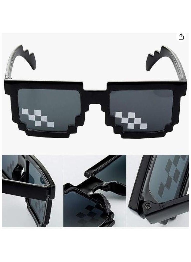Vitacelli - Sunglasses Classic Black Retro Style 8 Bit Pixel Sun Shades Pixelated Meme Eye Glasses Unisex For Men Women Boys Girls Parties Funny Joke Photo Cool Life Party Props - Image 1