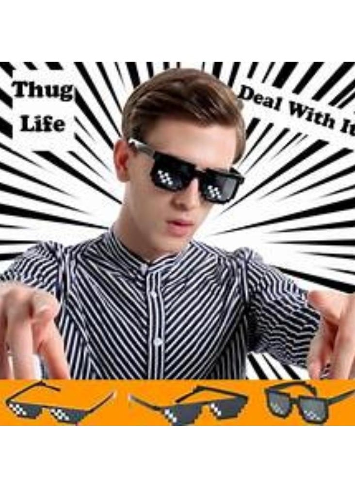 Vitacelli - Sunglasses Classic Black Retro Style 8 Bit Pixel Sun Shades Pixelated Meme Eye Glasses Unisex For Men Women Boys Girls Parties Funny Joke Photo Cool Life Party Props - Image 1