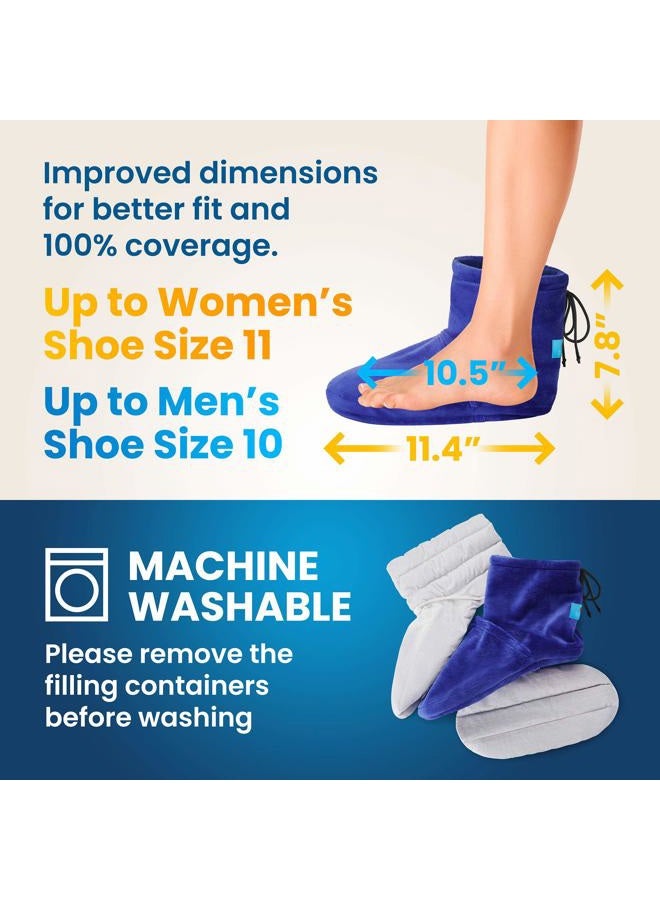 PhysioNatural Microwaveable Booties and Feet Warmers - Deep-penetrating heat for relieving foot stiffness, sore muscles and joints, Achilles tendinitis, plantar fasciitis, stress fractures, and circulatory problems - Image 2