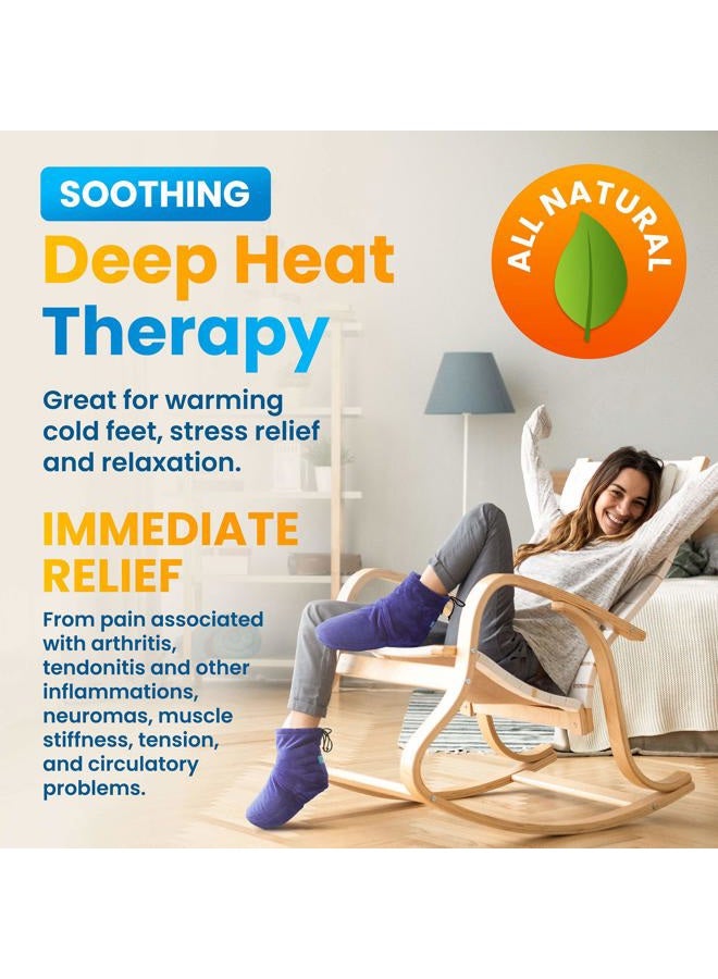PhysioNatural Microwaveable Booties and Feet Warmers - Deep-penetrating heat for relieving foot stiffness, sore muscles and joints, Achilles tendinitis, plantar fasciitis, stress fractures, and circulatory problems - Image 3