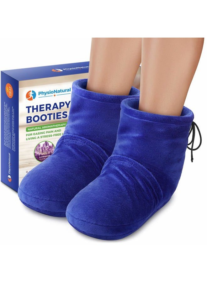 PhysioNatural Microwaveable Booties and Feet Warmers - Deep-penetrating heat for relieving foot stiffness, sore muscles and joints, Achilles tendinitis, plantar fasciitis, stress fractures, and circulatory problems - Image 1