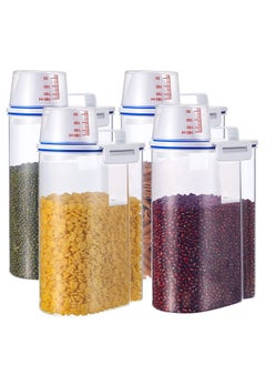 TYCOM Rice Storage Bin 4 Pcs Cereal Containers Dispenser with Measuring ...