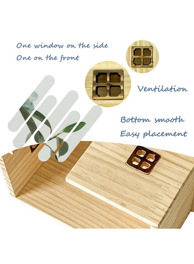 Hamiledyi Hamster Wooden House with Windows Rat Wood Hideout Small Animal Climbing Play Hut for Hamster Sugar Gliders Gerbil Dwarf Hamster - Image 5