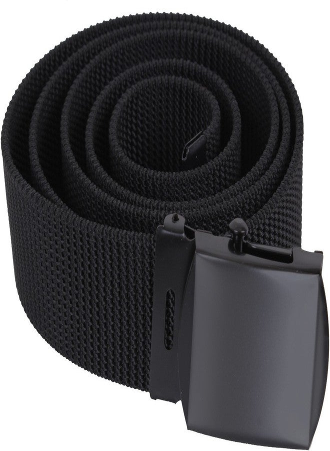 Army Universe Nylon Canvas Web Belt Breathable Heavy Duty Military Tactical Waist Belt with Metal Buckle (54 inches, Black with Black Buckle)