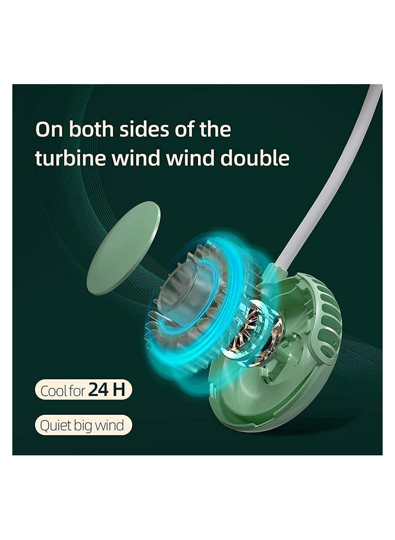 SYOSI USB Neck Fan Hand Free Personal Lazy Neckband Fan, Wearable Rechargeable Necklace Mini Portable Sport Fan, Cooler Fan with 2000mAh Recharger, Adjustable 3 Speeds for Traveling Outdoor Office - Image 4