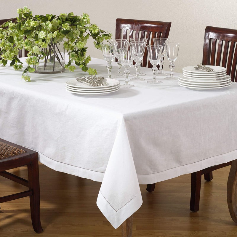 Saro Lifestyle Hemstitched Tablecloth 
