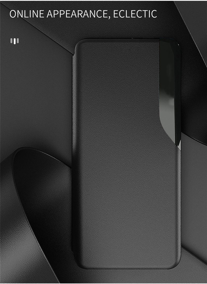 Wtech - Oppo Find X8 Pro 5G 2024 Smart Mirror Window Flip Phone Case Auto Sleep Wake Cover - Black - Image 1