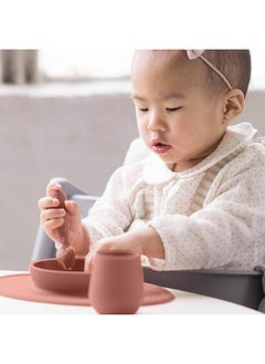 ezpz First Food Set - 100% Food Grade Silicone Suction Bowl with Built-in Placemat, Training Cup & Spoon - Designed by a Pediatric Feeding Specialist - Promotes Self Feeding - 6 Months+ (Sienna) - pzsku/Z4988B74930680CF94954Z/45/_/1738305749/b3c28f67-a7c8-4bf8-ae94-5e0bf817609f